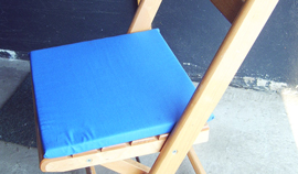 Holzklappstuhl Kissen blau